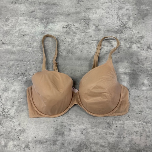 Victoria's Secret Other - Victorias Secret Lined Perfect Coverage Beige Bra Size 36D
